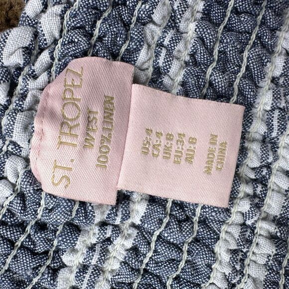 🎉5 for $45 🎉 St Tropez West Dress Maxi Long Size 4 Pure Linen - Picture 9 of 10